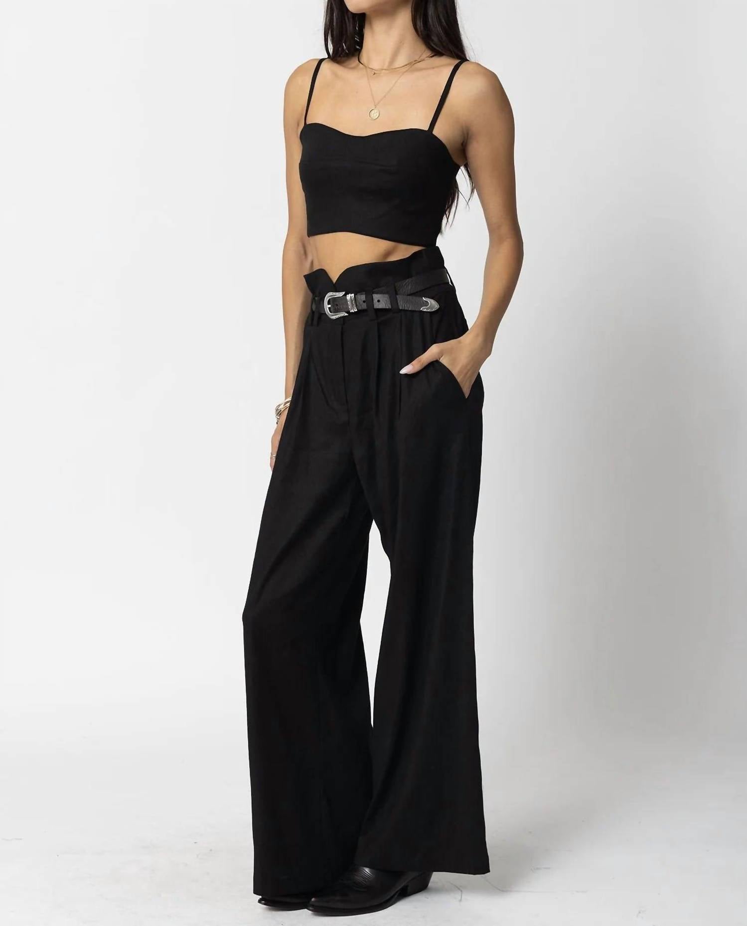 Stillwater - Stretch Linen Knotch Waist Pants