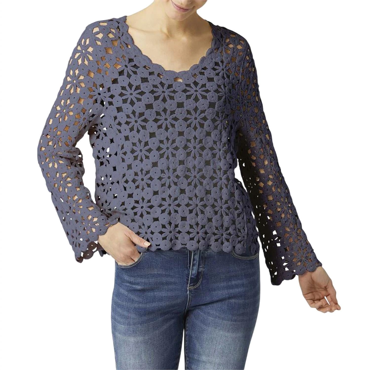 Coco + Carmen - LUCIA FLORAL CROCHET PULLOVER