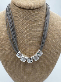 Coronet - Women's Magnetic Grey Cord Beads Necklace
