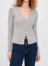 Favorite Daughter Good Luck Long Sleeve Top in grey - women's long sleeve top - view 5