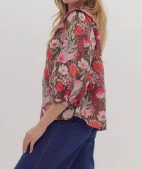 Entro - Floral Days Poplin Sleeve Top