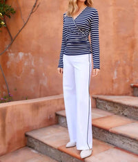 Karen Kane - Contrast Pipe Wide Leg Pant