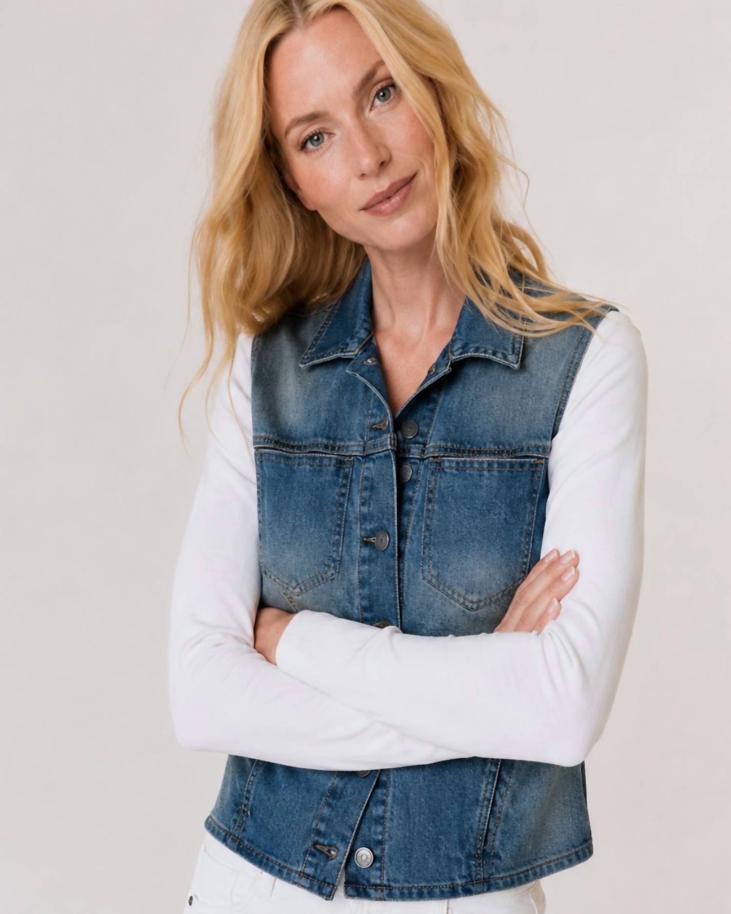 J. Society - Denim Jacket With Knit Sleeves