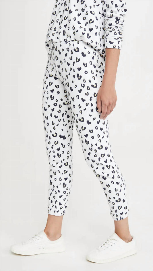 Monrow - Heart Leopard Elastic Waist Sweatpant