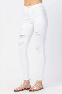 Judy Blue - Mid-rise Destroyed Skinny Jeans