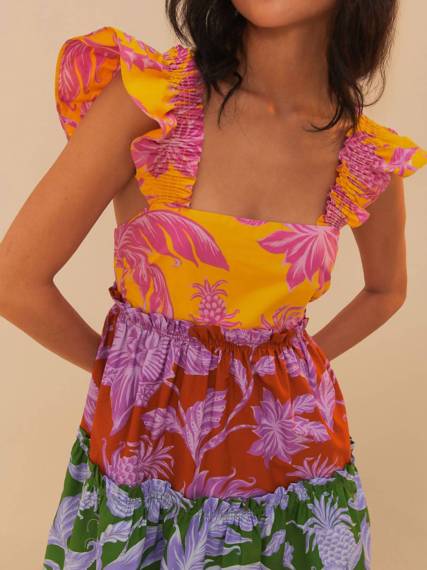 Farm Rio - Tropical Swing Mix Mini Dress