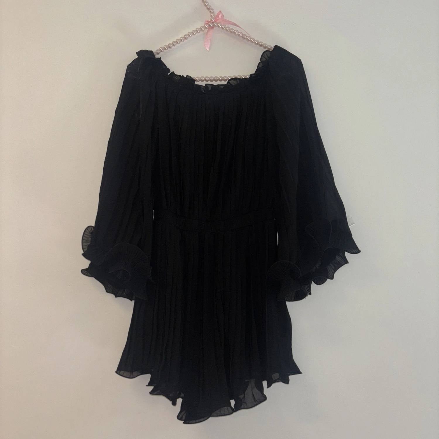Blue B - Pleated Off Shoulder Romper