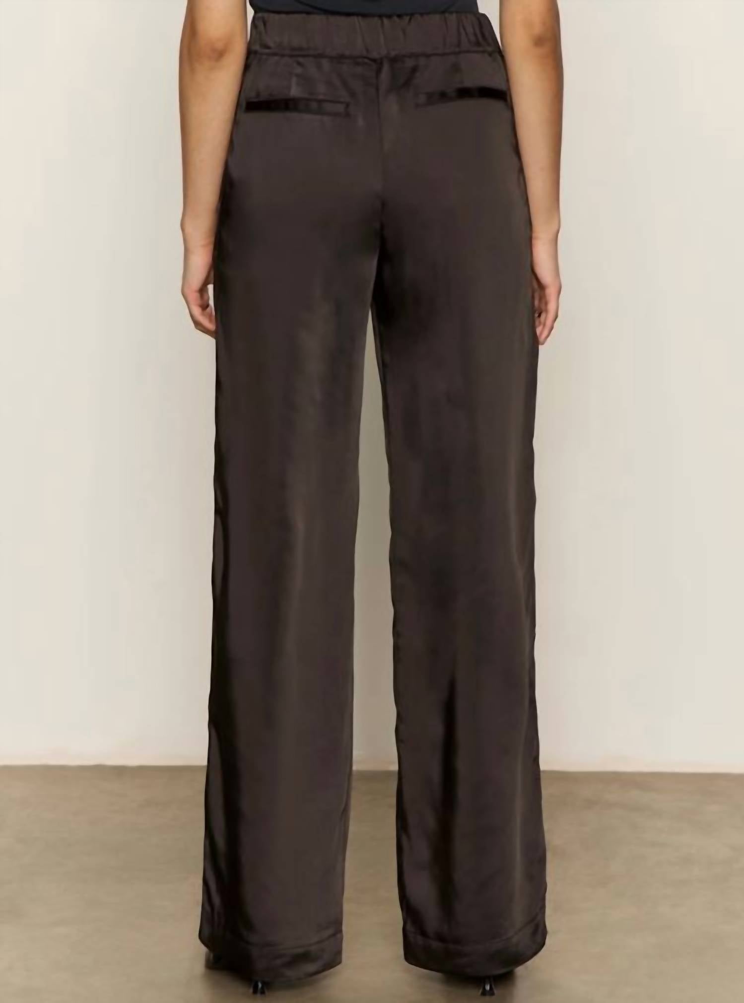 Sanctuary Modern Satin Trouser in black 1 - women's pants - alternate view