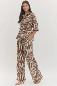 Entro - Zebra Elastic Waist Pants