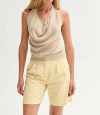 Crescent - Mila Cowl Neck Halter Knit Top