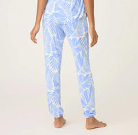PJ Salvage Bayside Dreams Banded Pant in blue white - women's pants - detail view