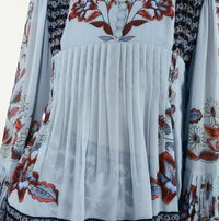 Farm Rio - Marcelle Crochet Buttons Pleated Blouse