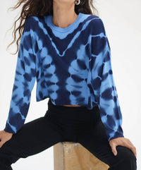 LNA Caprina Tie Dye Sweater in tyrrhenian blue - women's sweater - view 4