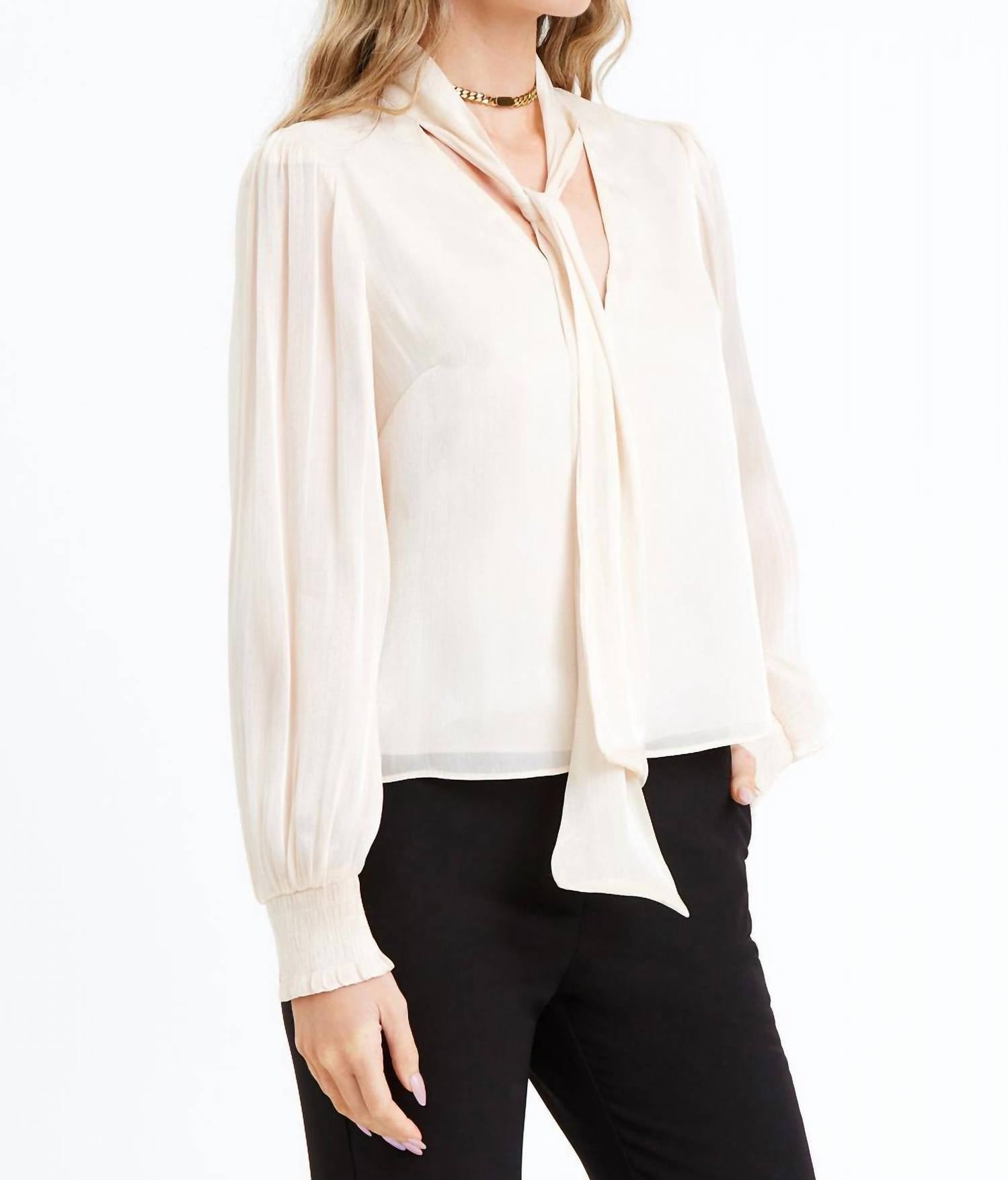 Adelyn Rae - JISENIA TIE NECK BLOUSE