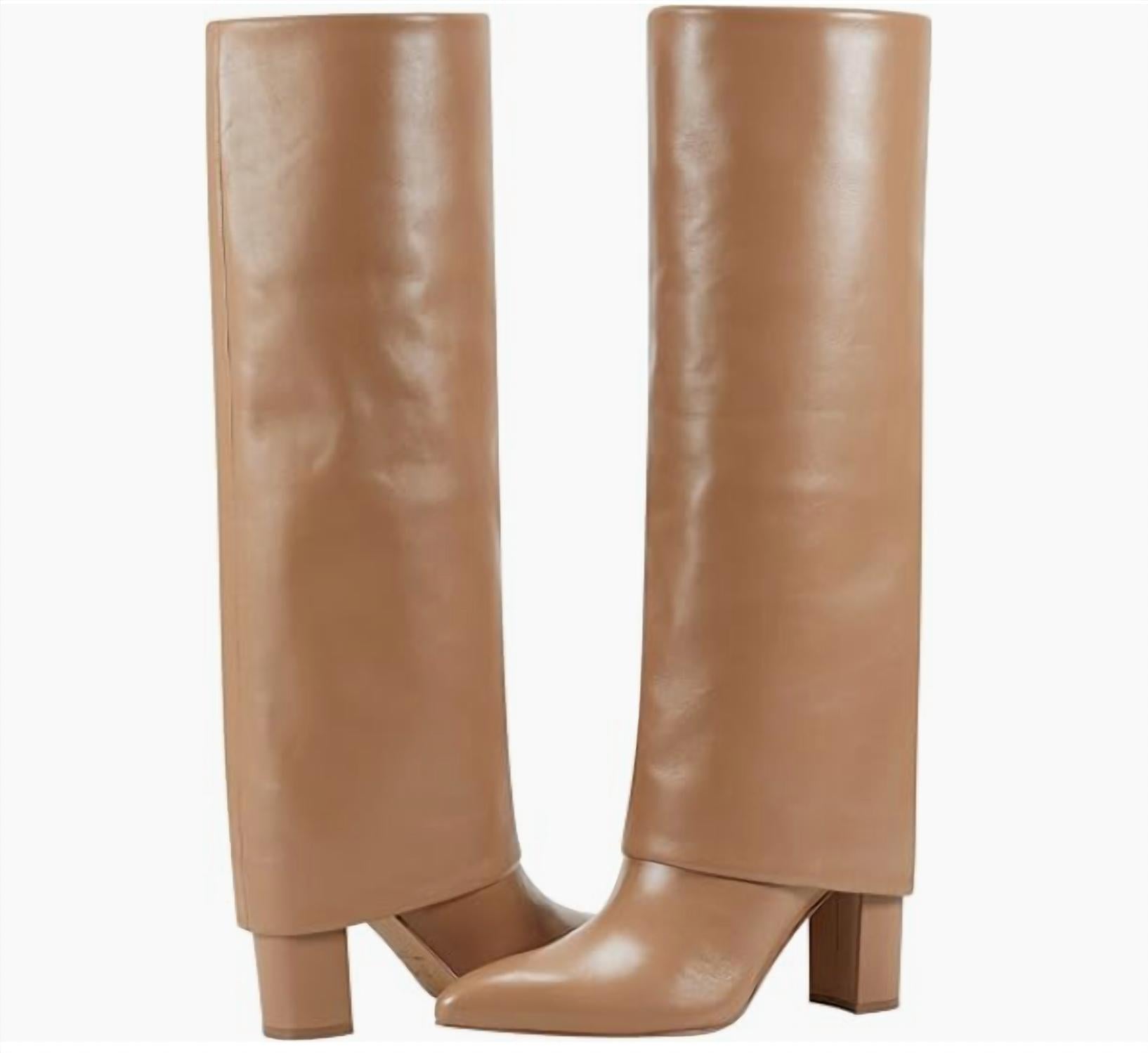 Marc Fisher - Women's Foldover Pointed Toe Tall Leather Boots