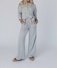 three bird nest Arianna Top And Pant Set in heather gray - women's sleepwear - alternate view