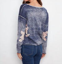 Charlie B - Reversible Floral V-neck Sweater