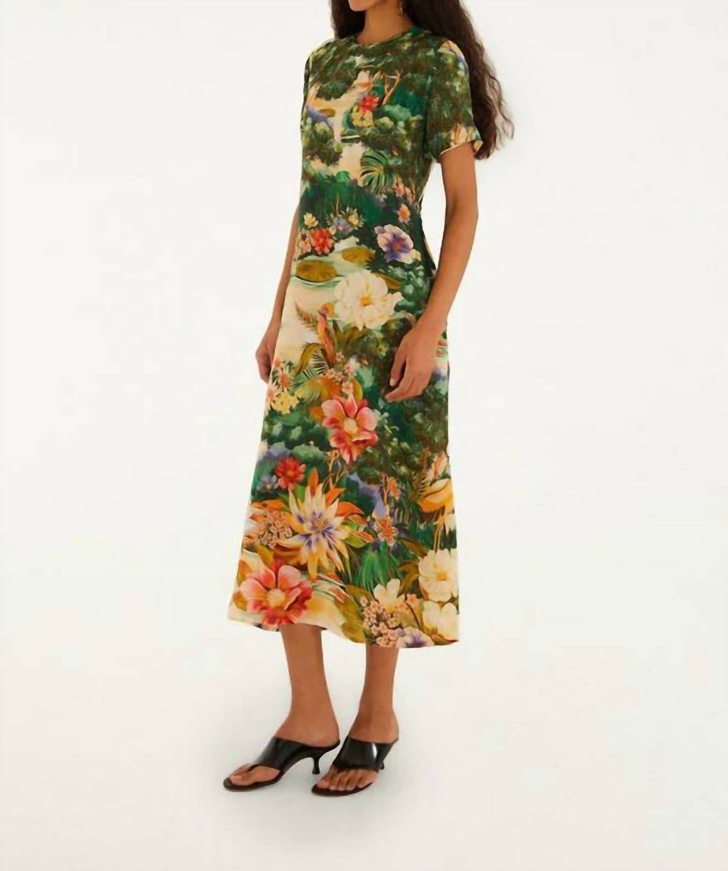 Farm Rio - Oriental Garden Short Sleeve Maxi Dress
