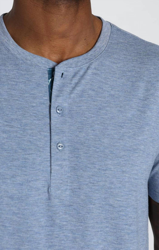 Jachs New York - Stretch Poly Viscose Short Sleeve Henley Tee