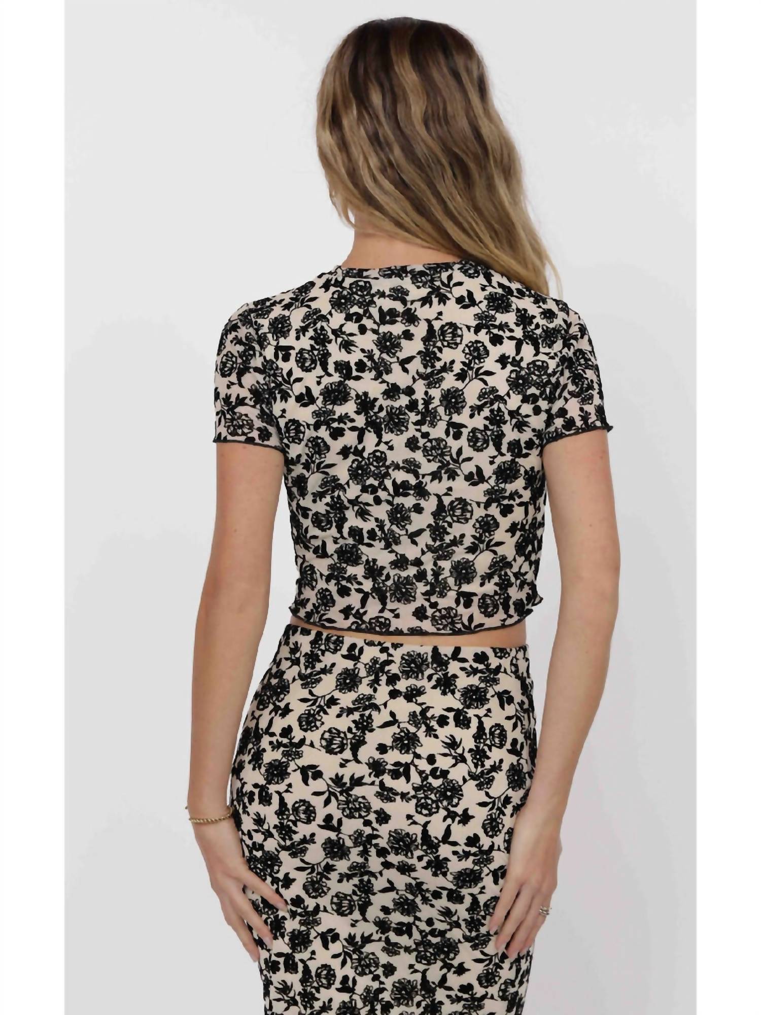 Sage The Label - Velvet Floral Short Sleeve Tee