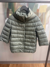 Herno Women's Puffer Cape in mint green - women's jacket
