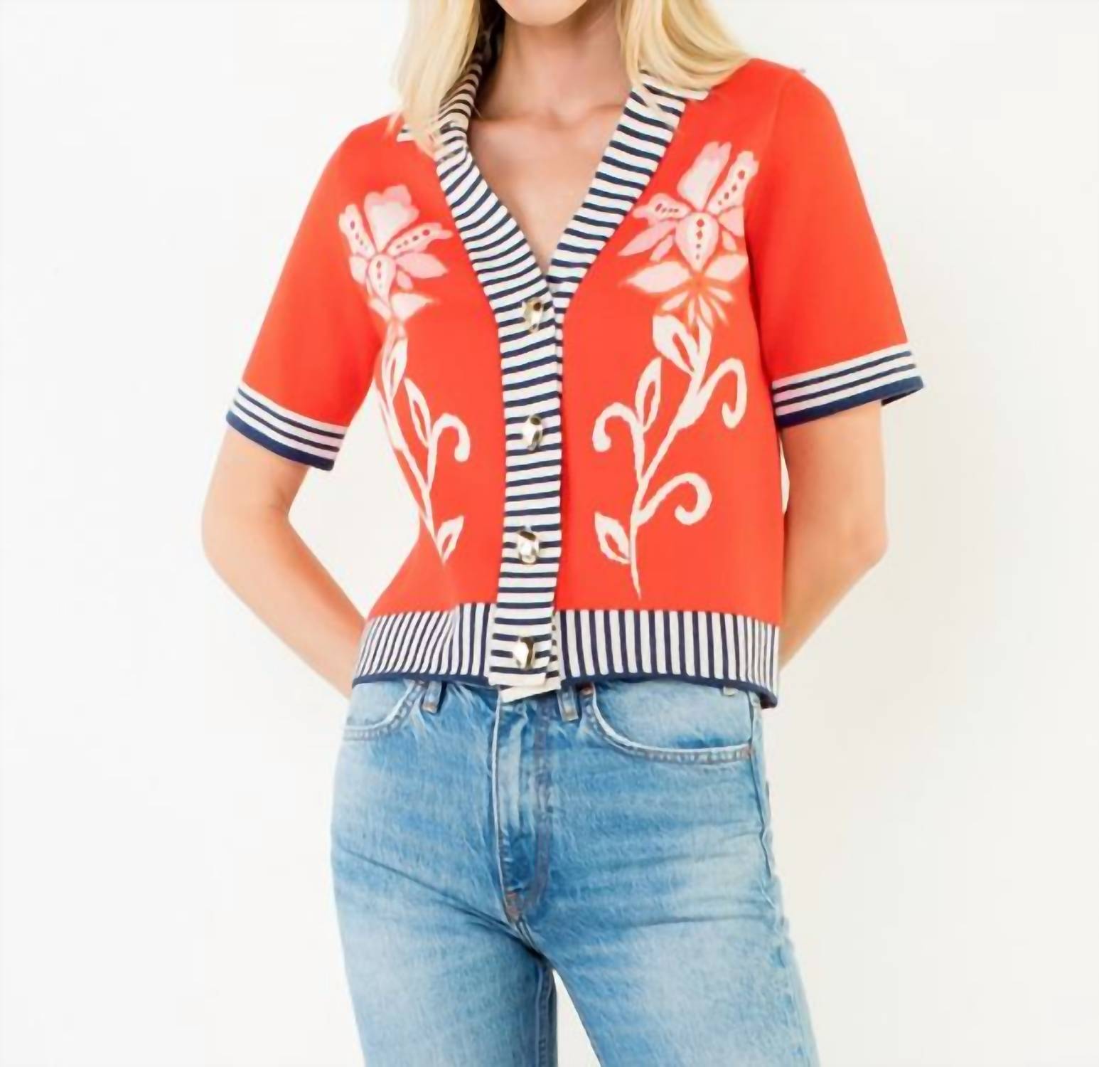 Thml - Knitted Floral Pattern Top