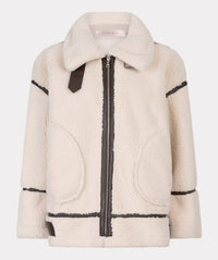 Esqualo - Boell Bonded Suede And Faux Fur Aviator Jacket