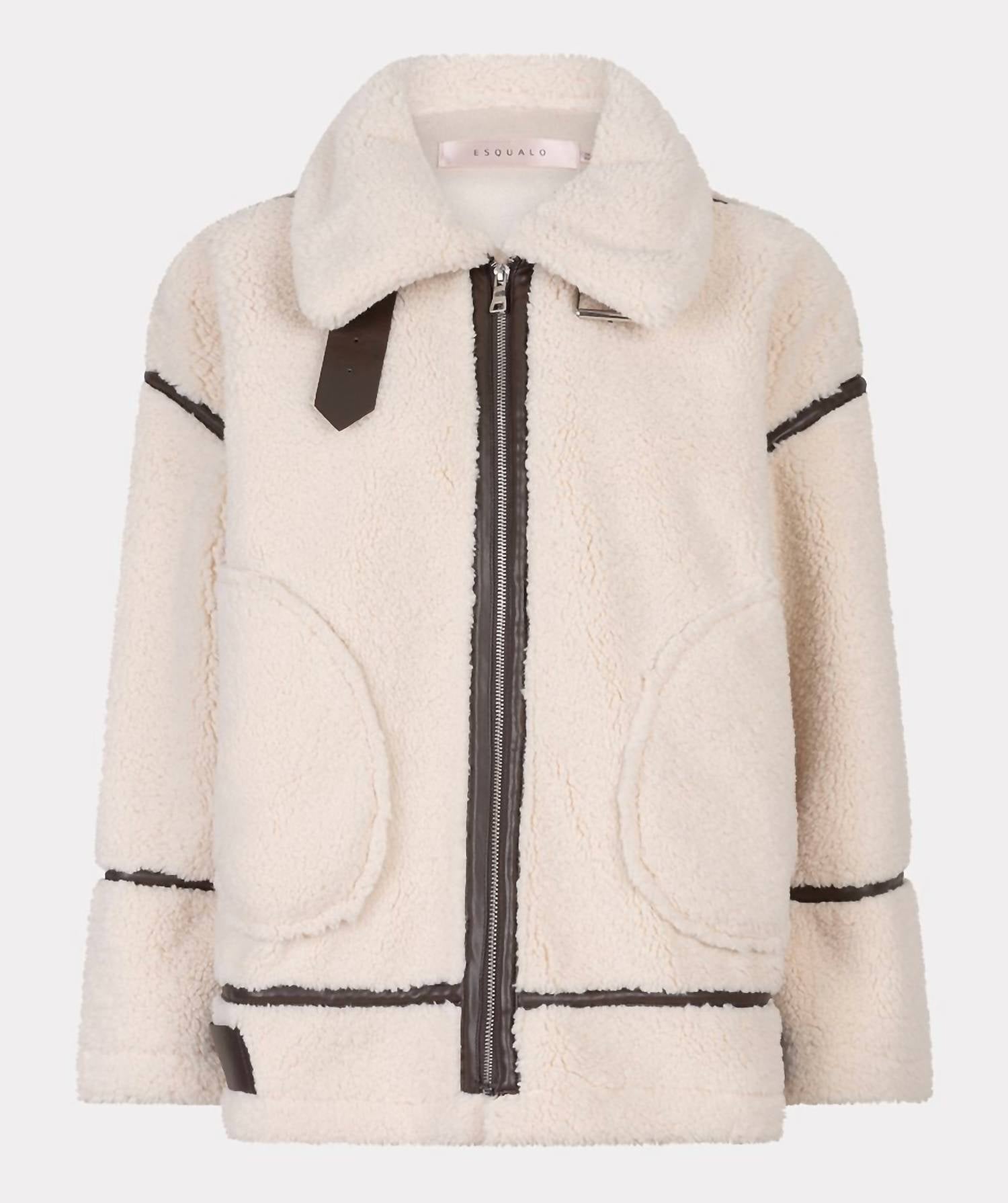 Esqualo - Boell Bonded Suede And Faux Fur Aviator Jacket
