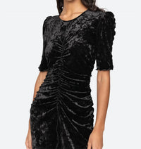 Sea - Cailyn Crushed Velvet Ruched Midi Dress