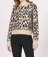 Another Love Mina Sweater in snow leopard - women's sweater - detail view