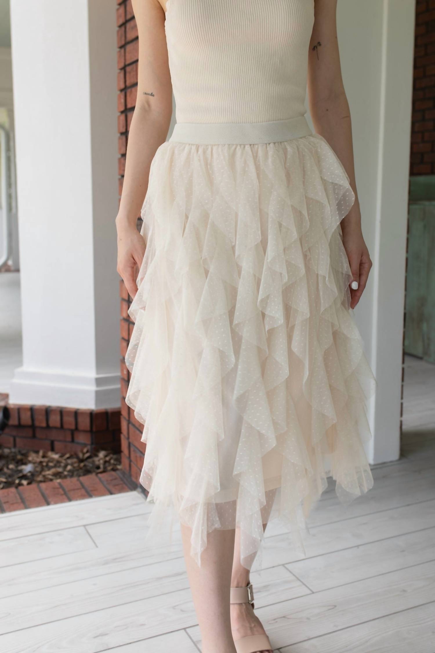 Gigio - Whimsical Dreams Ruffle Tulle Midi Skirt