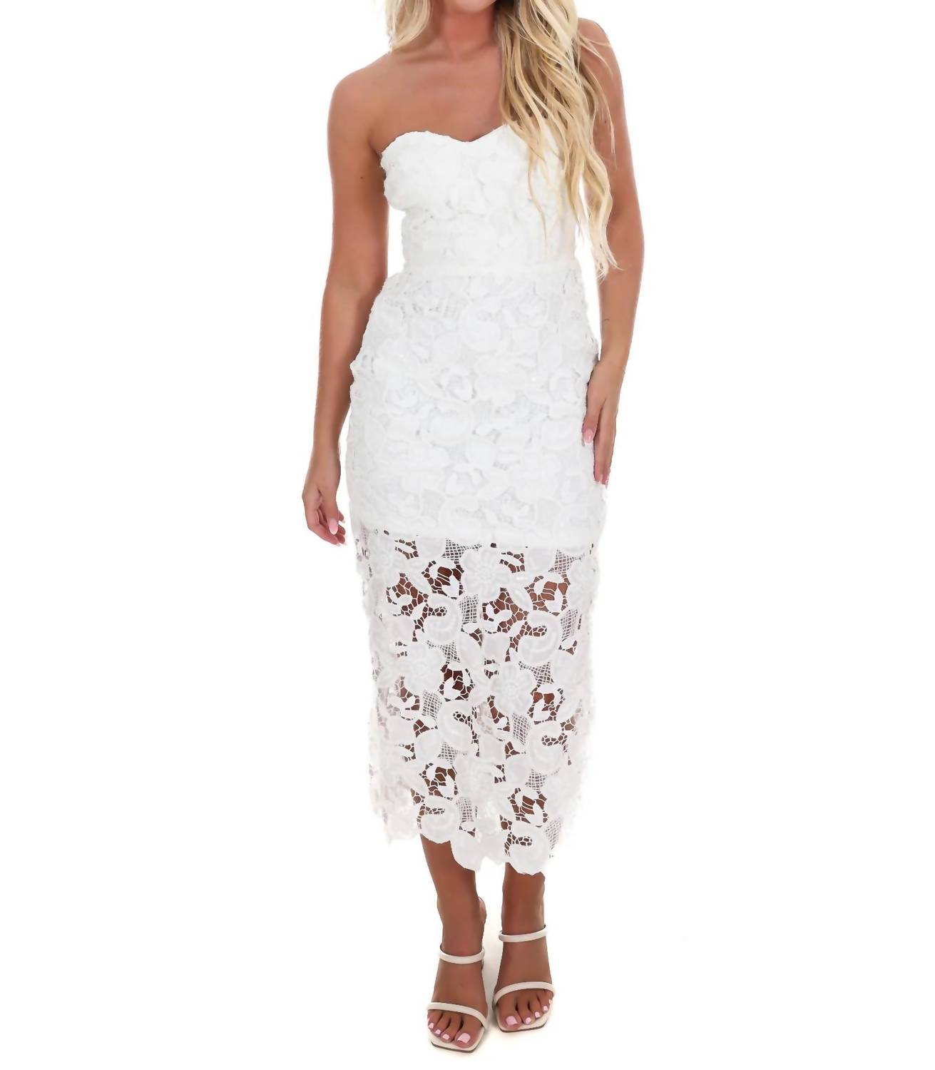 Lena - Flatter Me Floral Lace Midi Dress