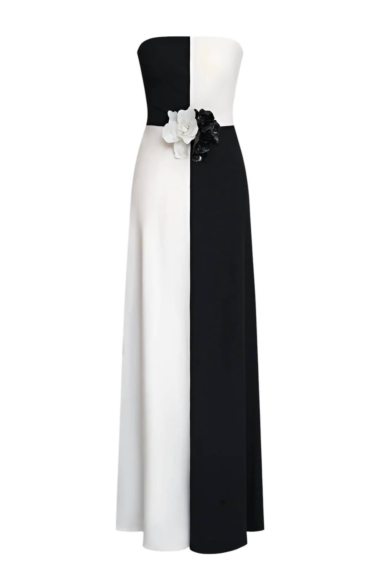 Halston Heritage - Cassia Crepe Color Block Gown