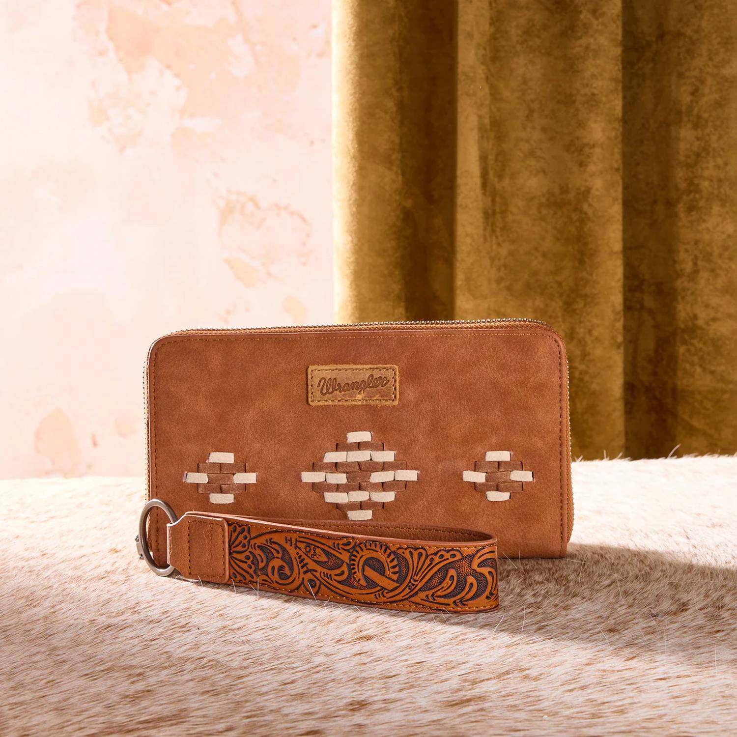 Wrangler - Aztec Woven Zip Around Wallet with Wristlet