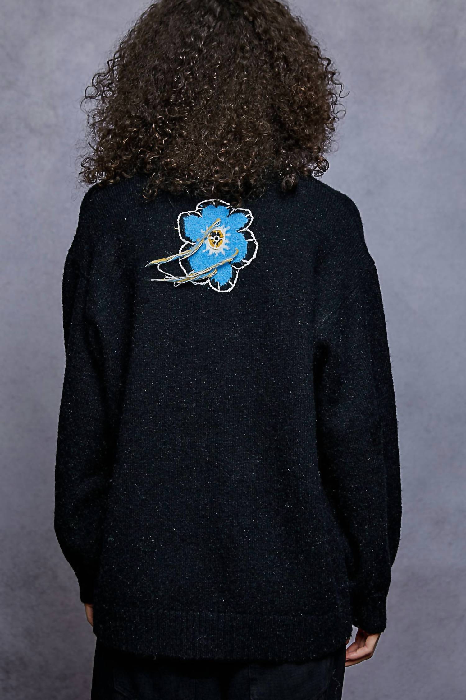 Pol - Contrast Floral Fringe Detail Sweater