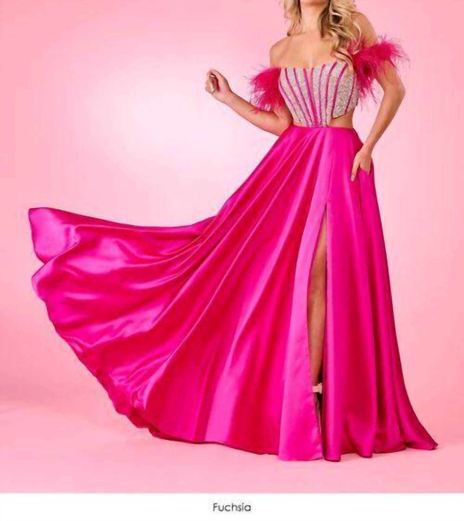 Rachel Allan - Ornate Corset Cutout Prom Dress