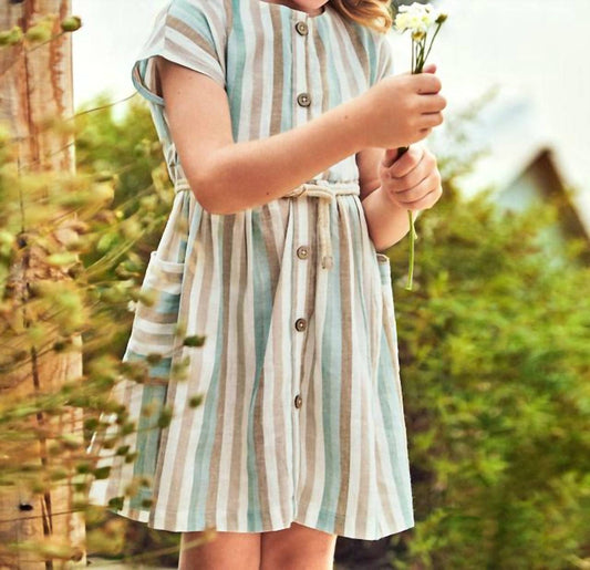 Mayoral - Button Stripe Dress For Girls