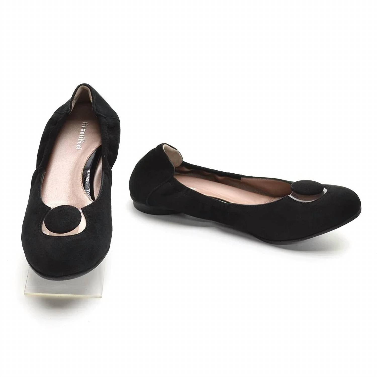 Beautifeel Women's Mary Ballerina Flats in black suede - women's flats - view 4
