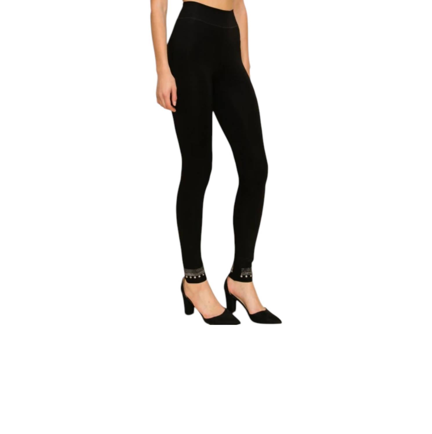 VOCAL APPAREL Women's Stud Border Leggings in black - women's pants - detail view