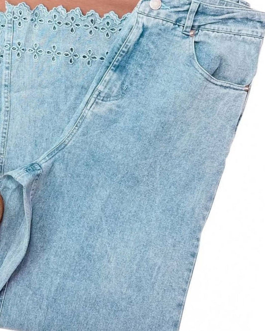 Entro - Women's Eyelet Trim Pants