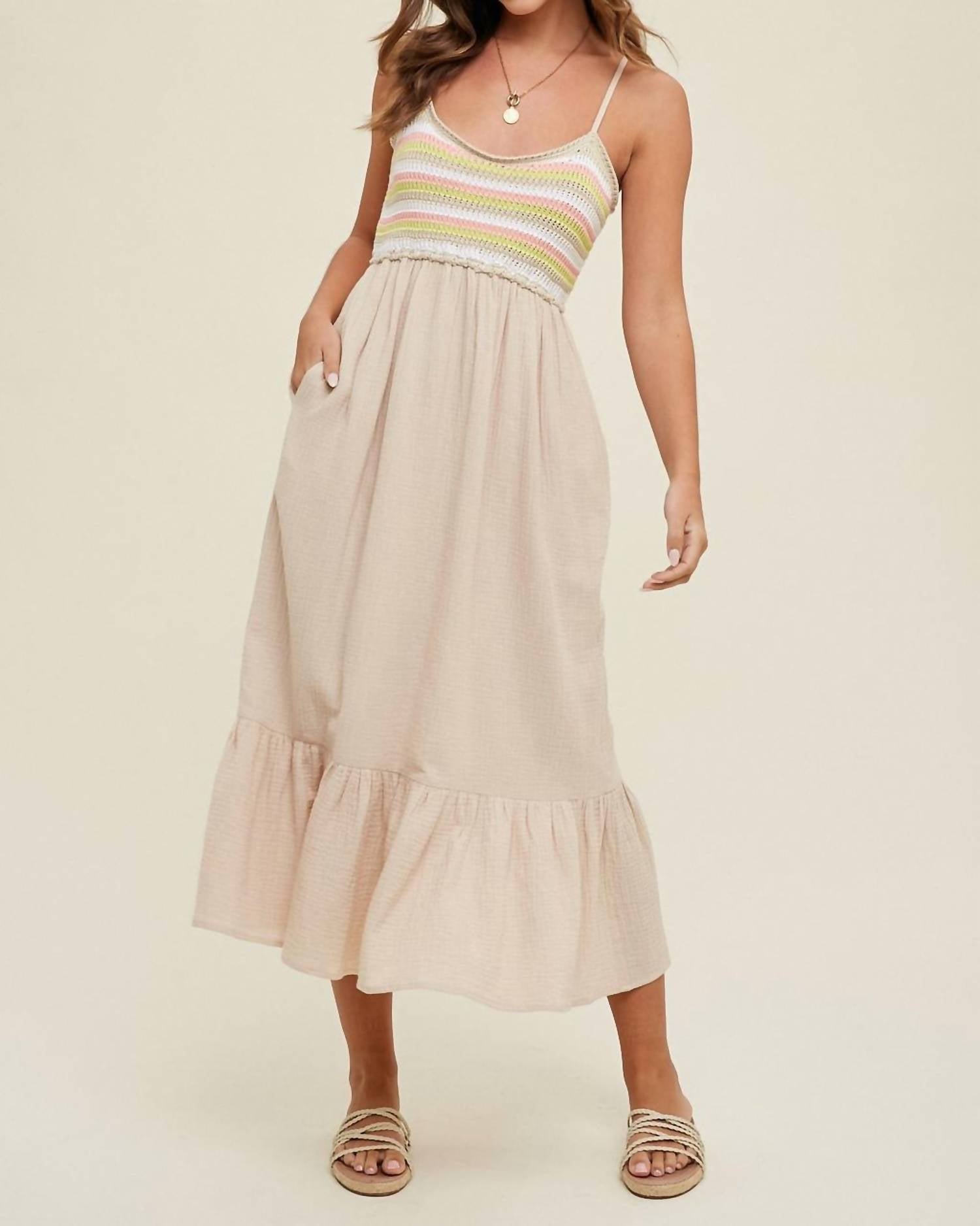 Wishlist - Striped Crochet Midi Dress