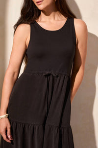 Tribal - Mixmedia Sleeveless Boat Neck Maxi Dress
