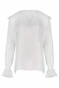 Anne Fontaine - Oihan Embroidered Overlay Collar Blouse