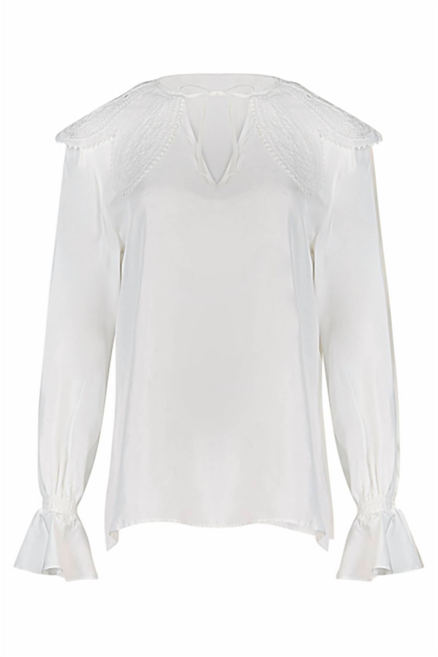 Anne Fontaine - Oihan Embroidered Overlay Collar Blouse