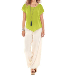 Oh My Gauze! Grace Casual Top in lime - women's t-shirt