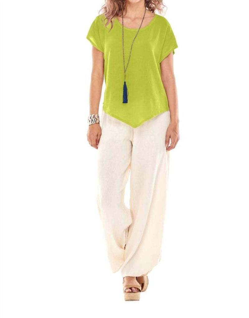 Oh My Gauze! Grace Casual Top in lime - women's t-shirt