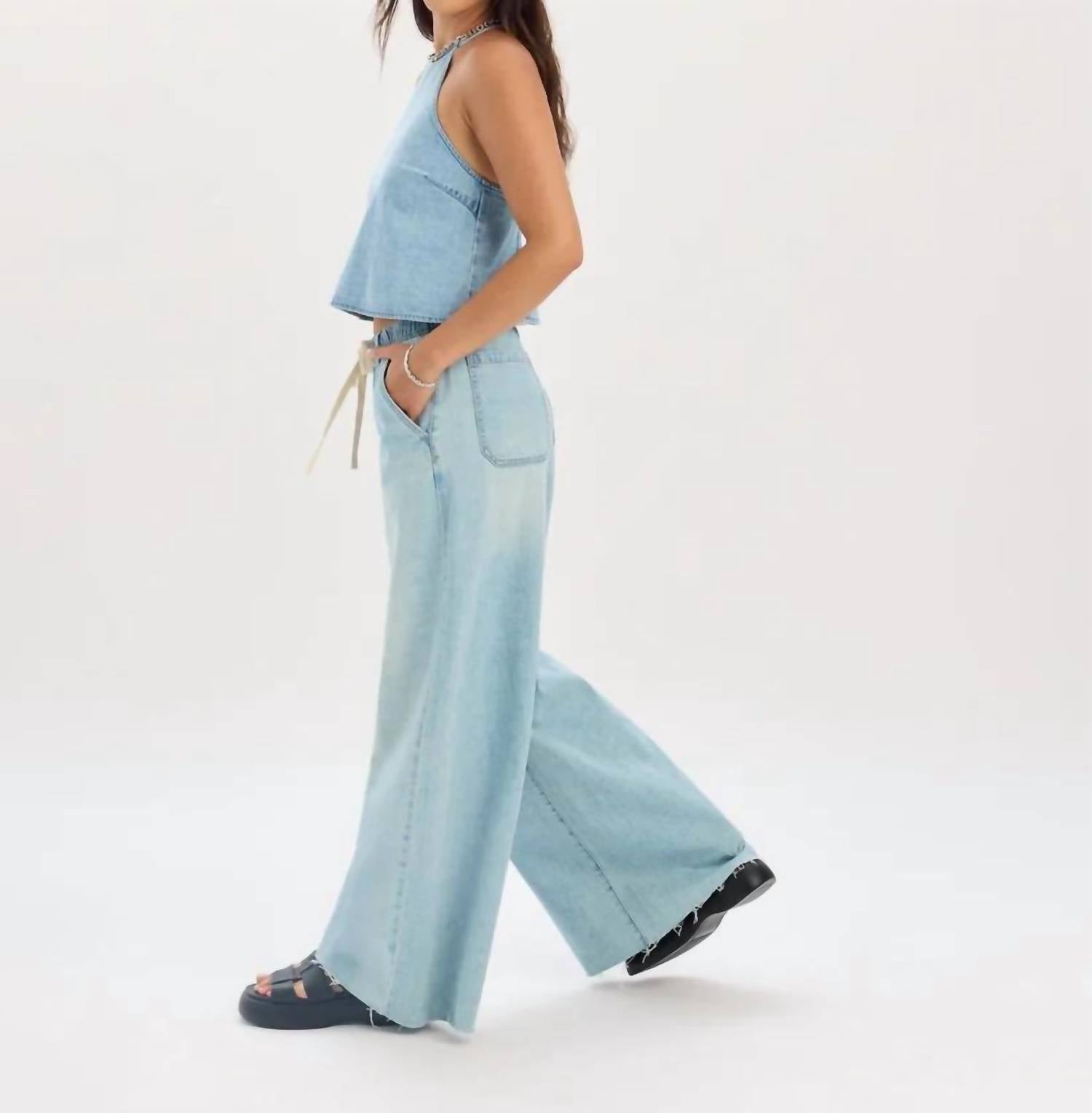 Daze - Cabana Drawstring Wide Leg Jeans