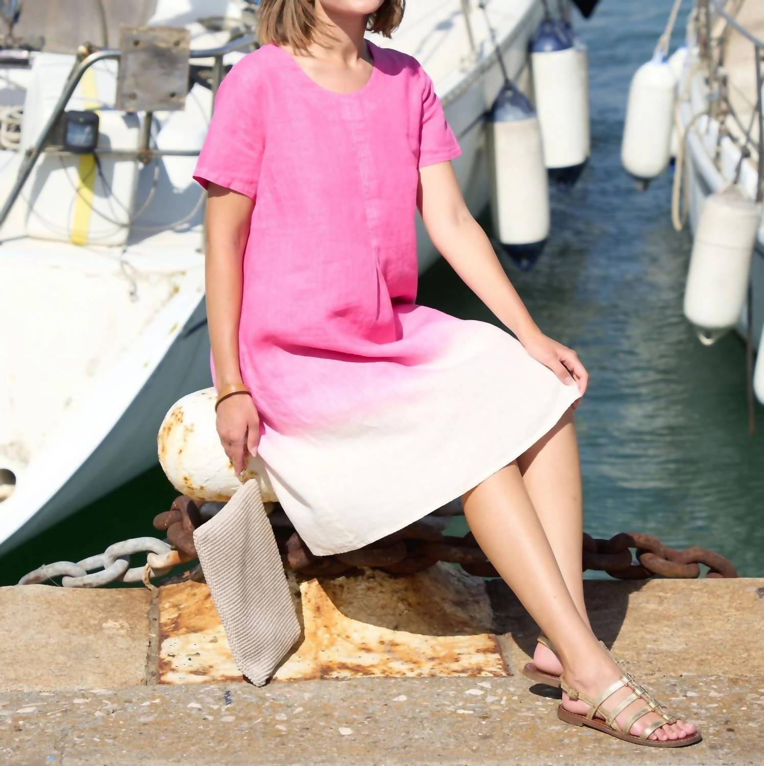 Blueberry - Simply Short Sleeve Midi Dress