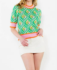 Thml - Harley Short Sleeve Pattern Knit Top