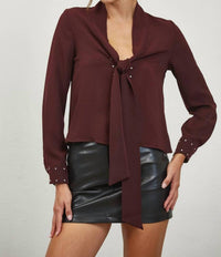 Edit By Nine - Tie Neck Woven Blouse
